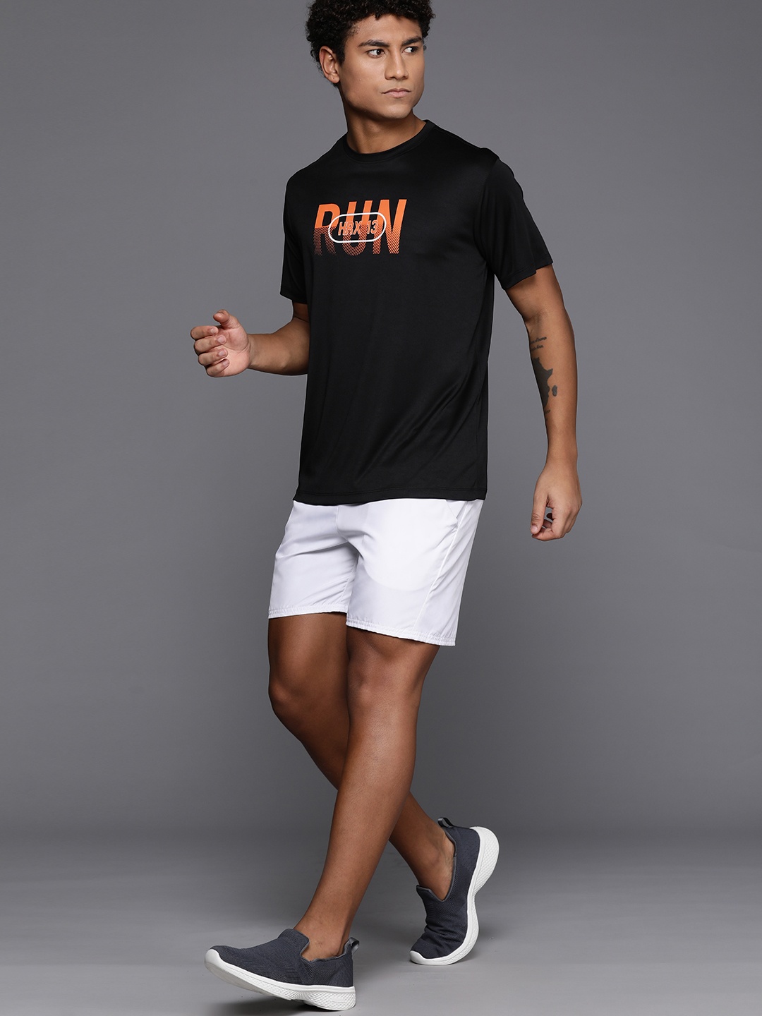 

HRX by Hrithik Roshan Rapid Dry Printed Running T-shirt, Black