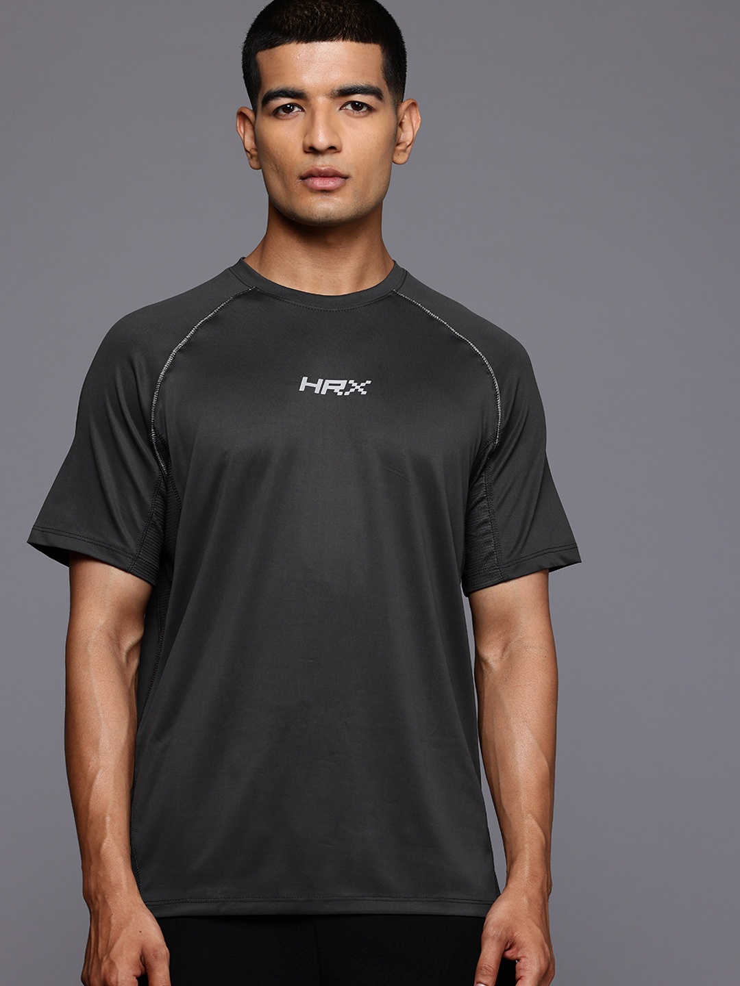 

HRX by Hrithik Roshan Rapid Dry Running T-shirt, Charcoal