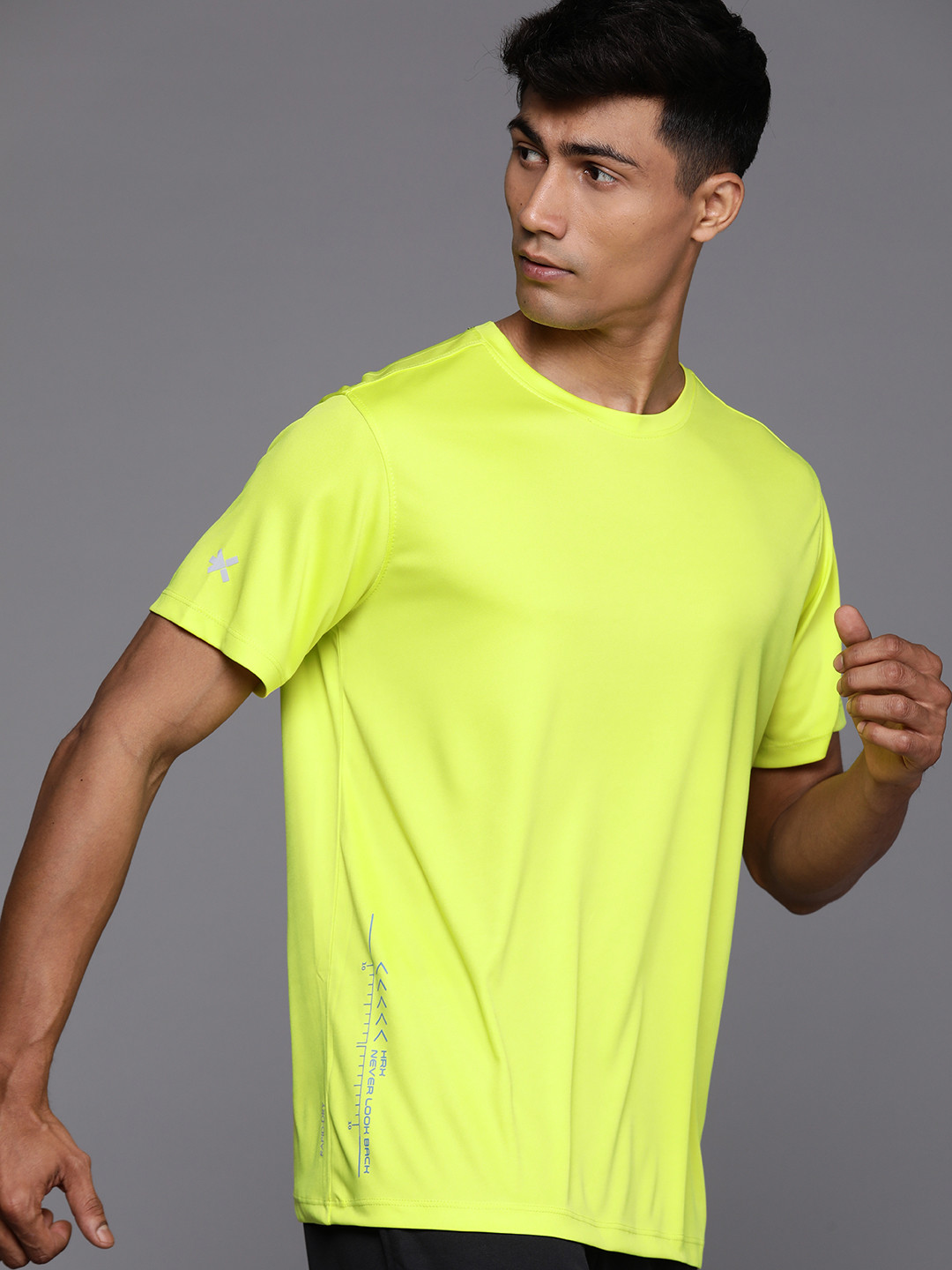 

HRX by Hrithik Roshan Rapid-Dry Running T-shirt, Lime green