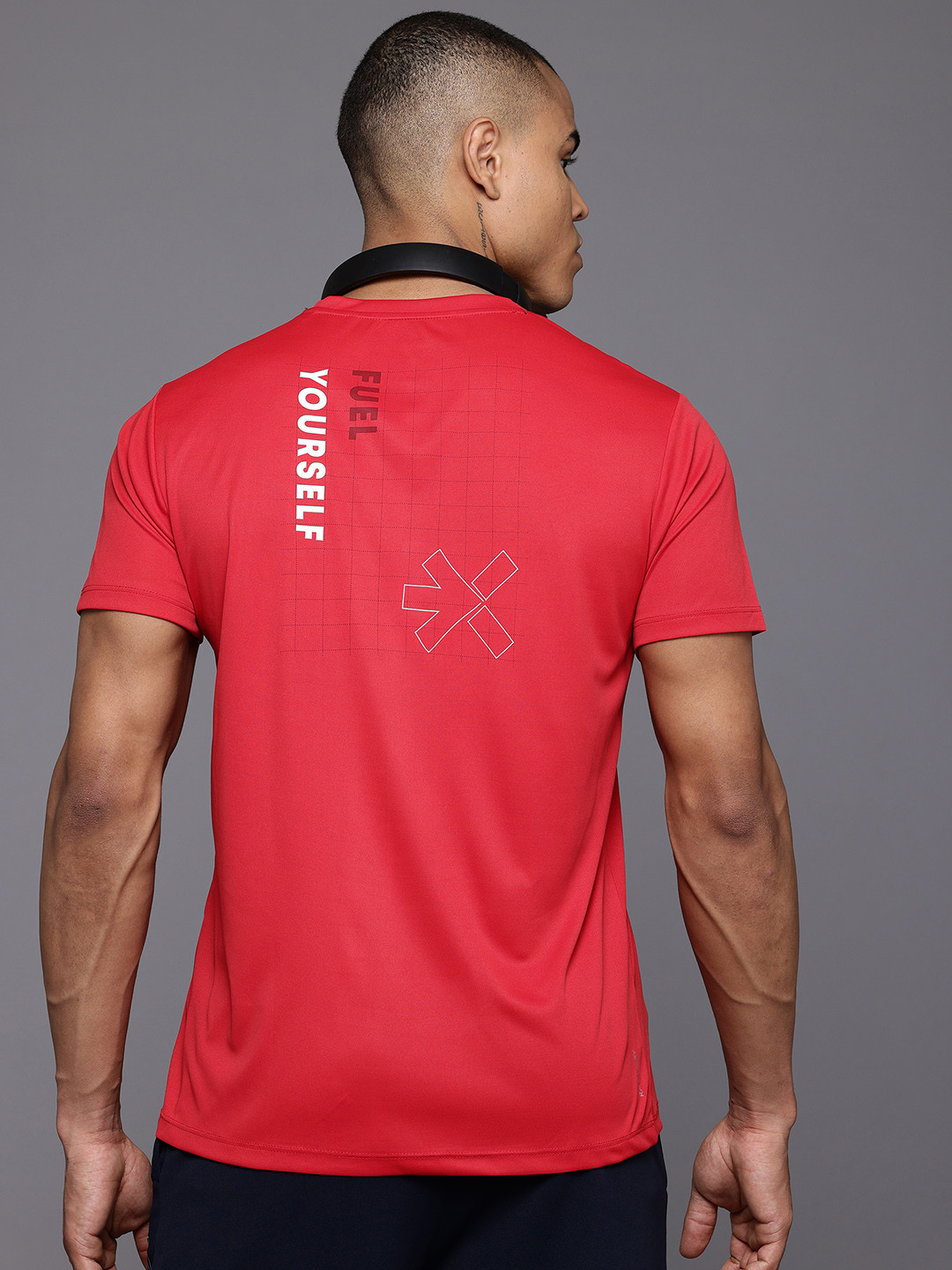 

HRX by Hrithik Roshan Typography Printed Training T-shirt, Red
