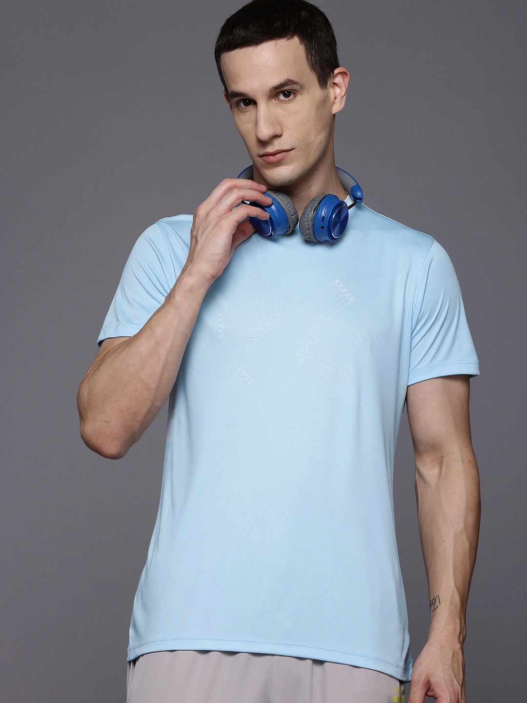 

HRX by Hrithik Roshan Printed Rapid-Dry Running T-shirt, Blue