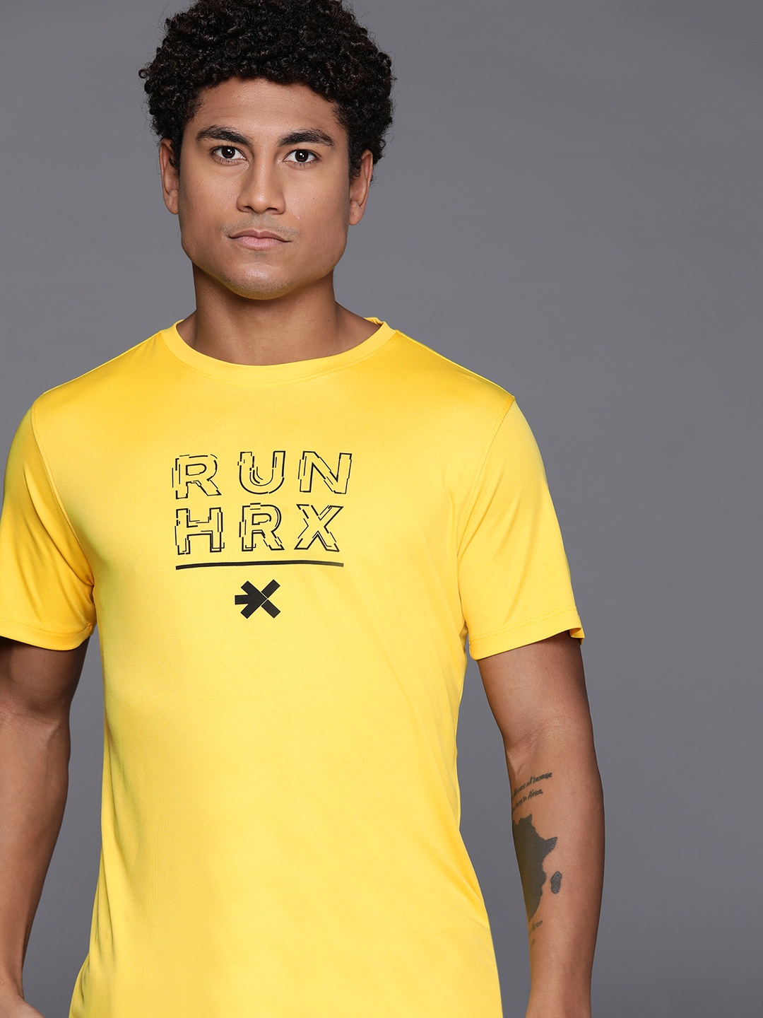 

HRX by Hrithik Roshan Rapid-Dry Running T-shirt, Yellow