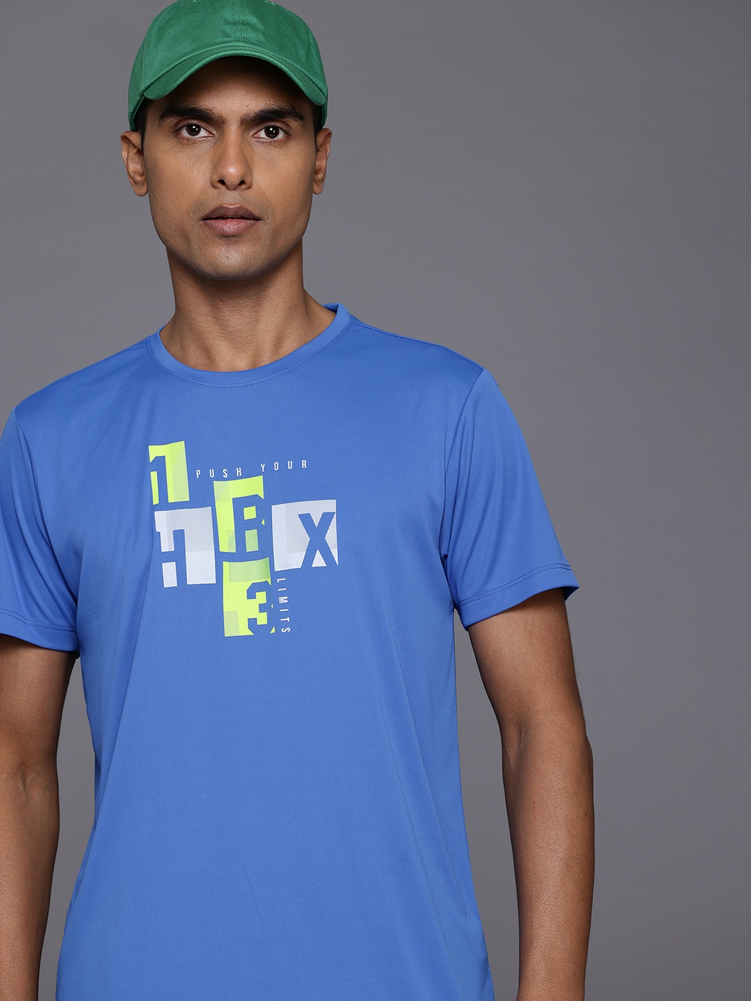 

HRX by Hrithik Roshan Typography Print Training T-shirt, Blue