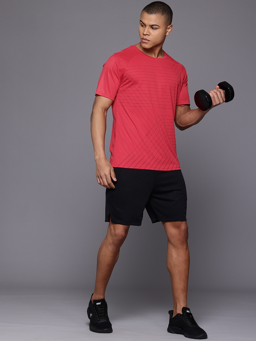 

HRX by Hrithik Roshan Printed Rapid-Dry Training T-shirt, Red