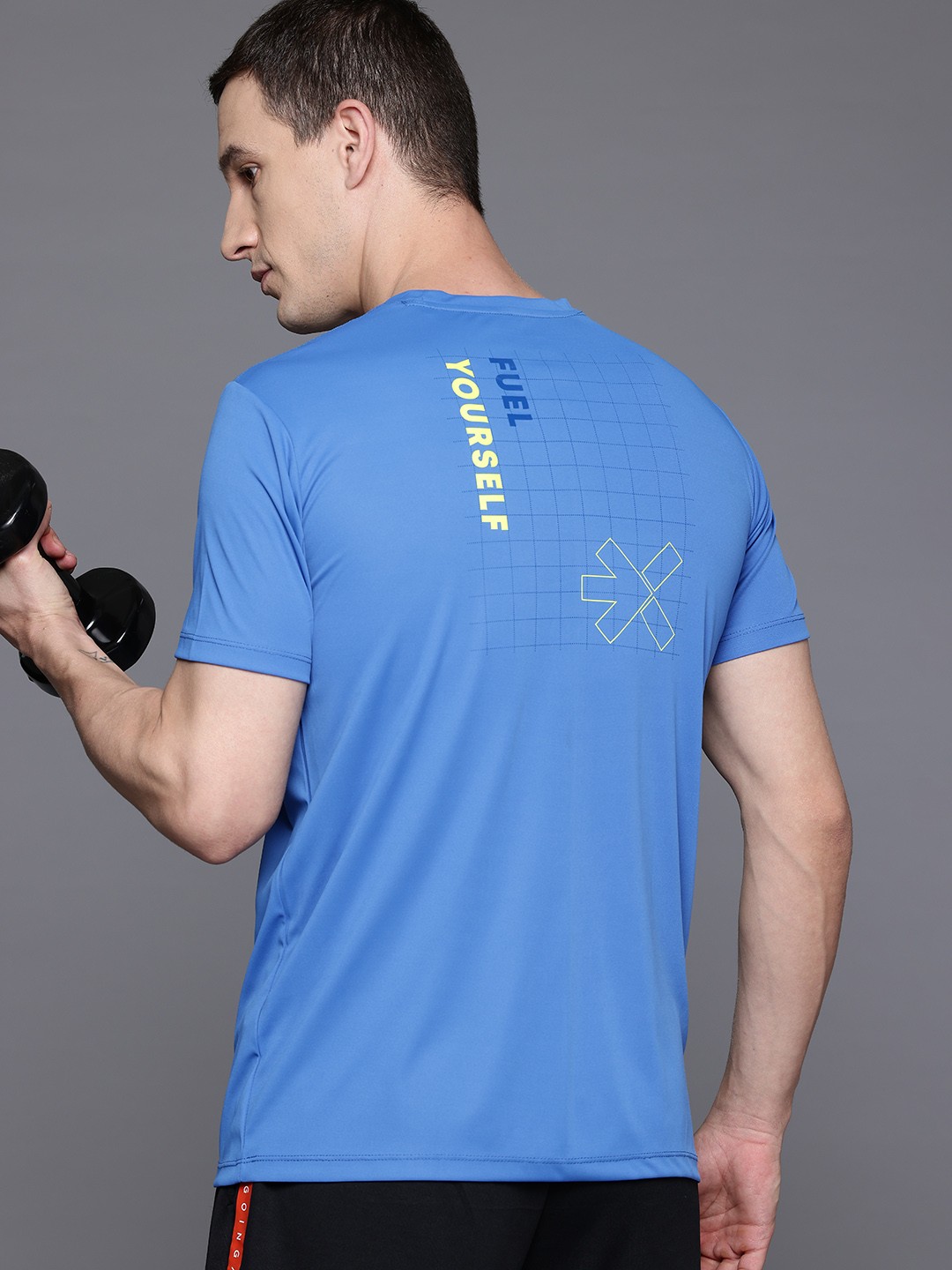 

HRX by Hrithik Roshan Printed Rapid-Dry Training T-shirt, Blue