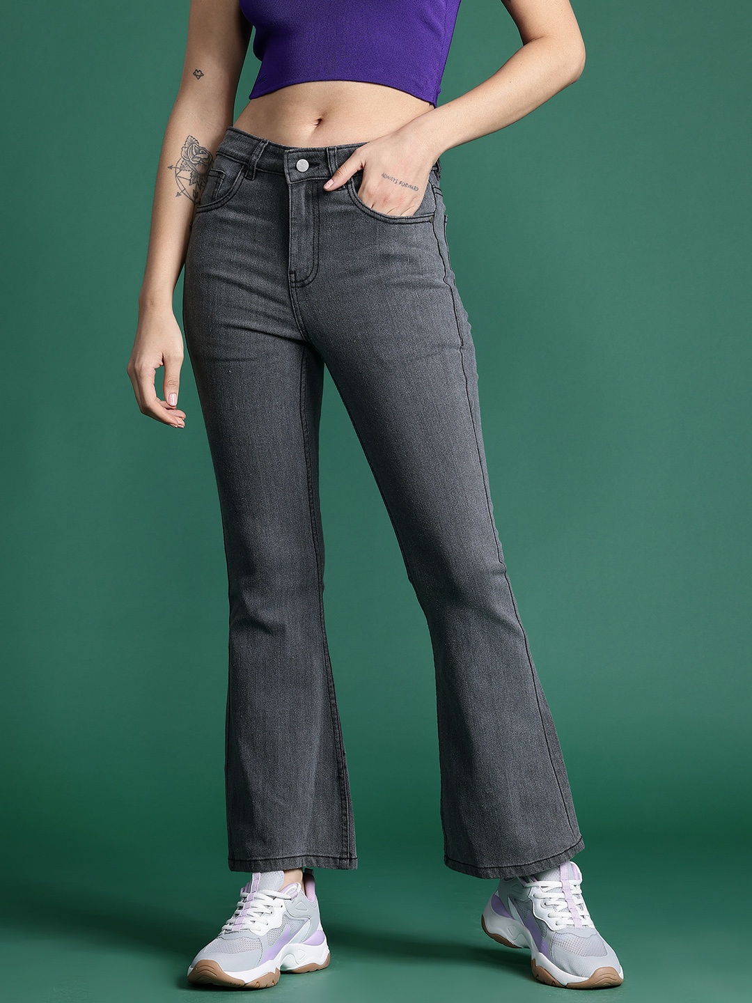 

DressBerry Women Bootcut Fit Stretchable Jeans, Grey