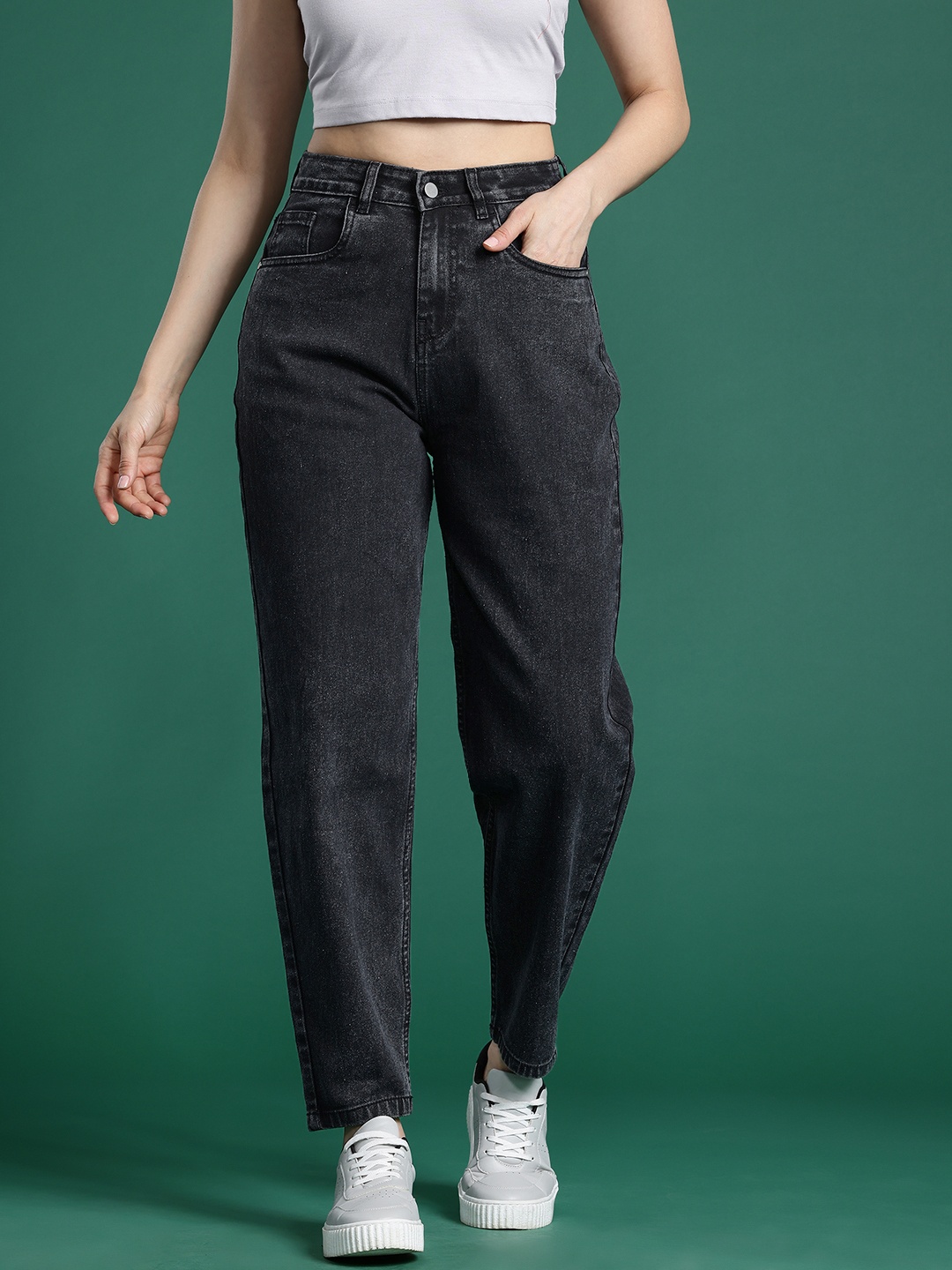 

DressBerry Women Slouchy Fit Stretchable Jeans, Black