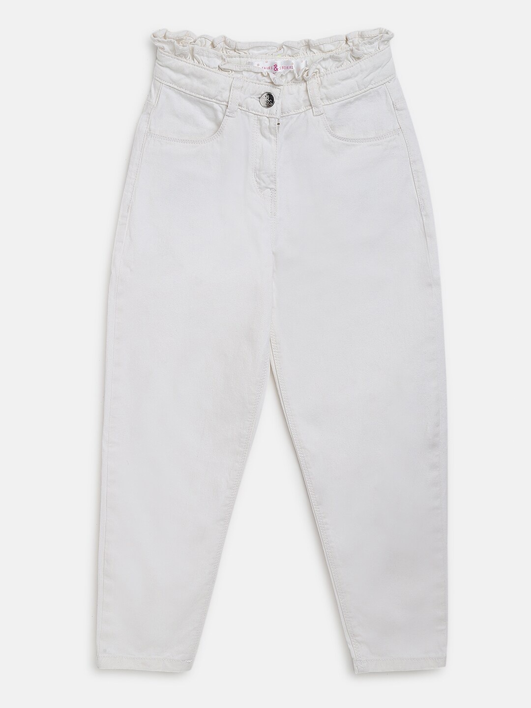 

TALES & STORIES Girls White Chinos Trousers