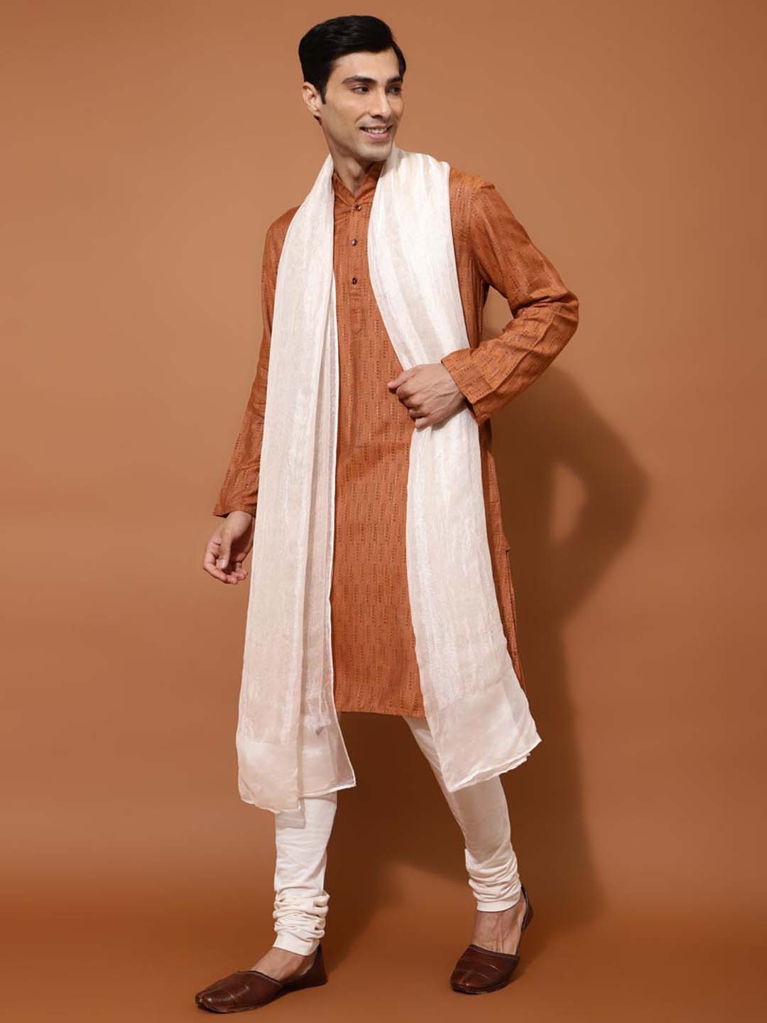 

Fabindia Woven Design Tissue Stole, Silver