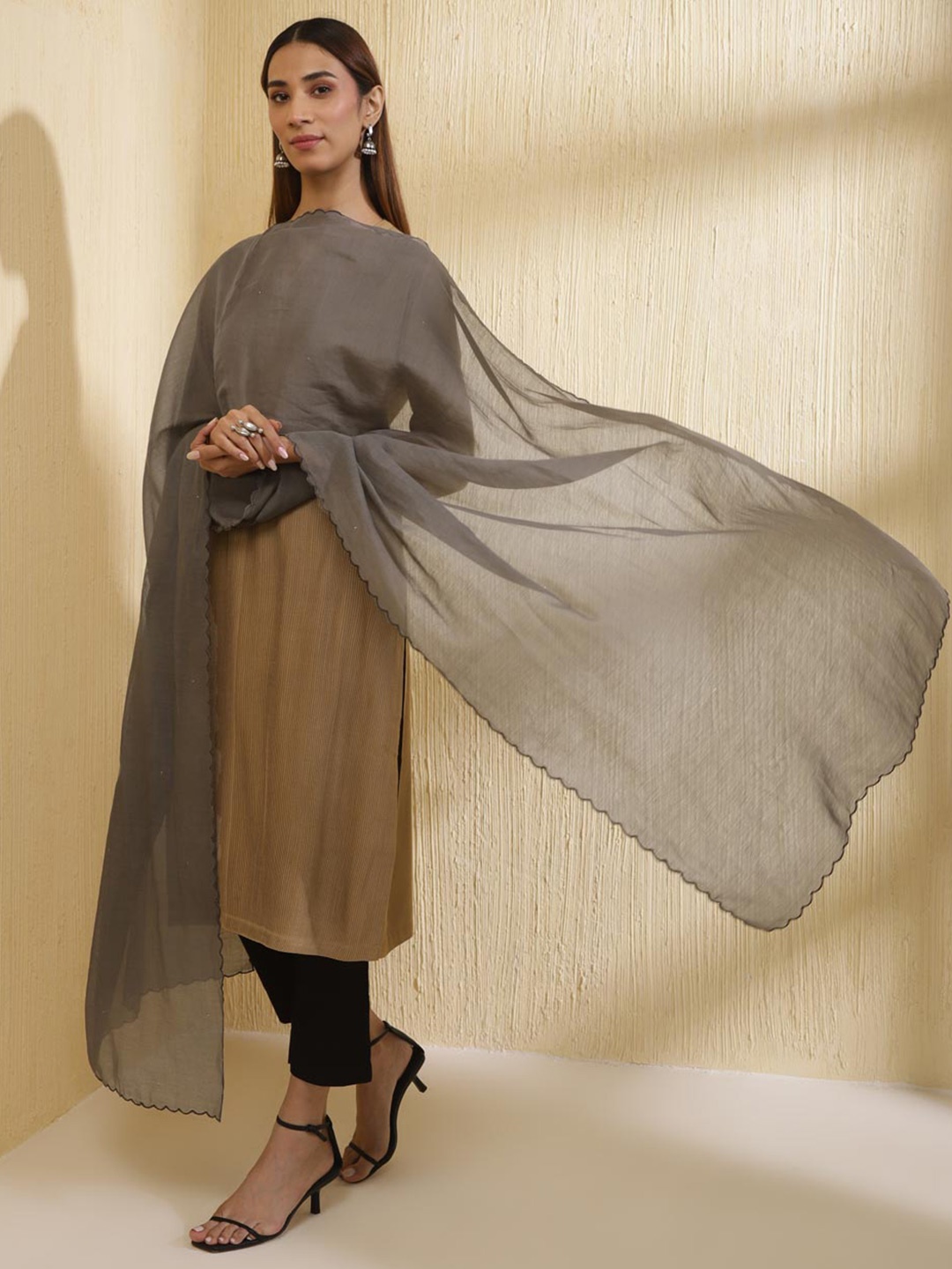 

Fabindia Cotton Silk Dupatta, Grey