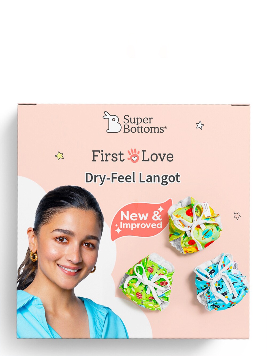 

SuperBottoms Set of 3 First Love Dry Feel Langot - Small, White