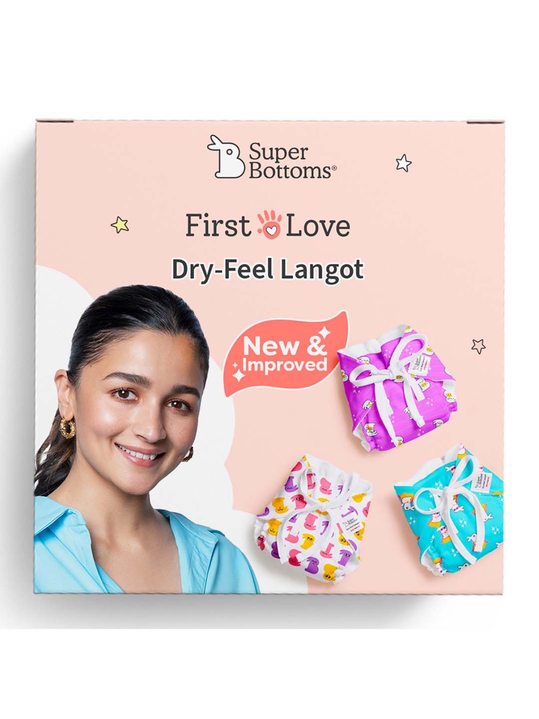 

SuperBottoms Set of 3 First Love Dry Feel Langot - Small, White