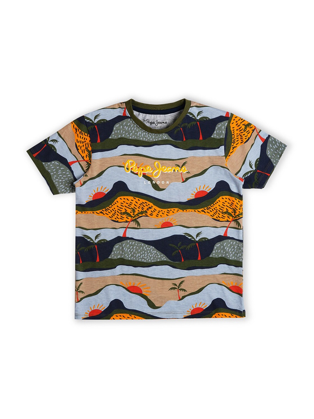 

Pepe Jeans Boys Graphic Printed Pure Cotton T-shirt, Green
