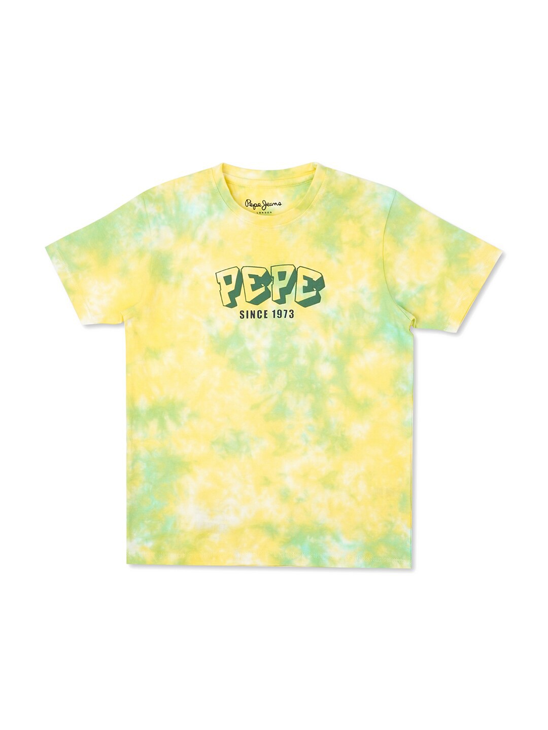 

Pepe Jeans Boys Typography Printed Round Neck Pure Cotton T-shirt, Yellow
