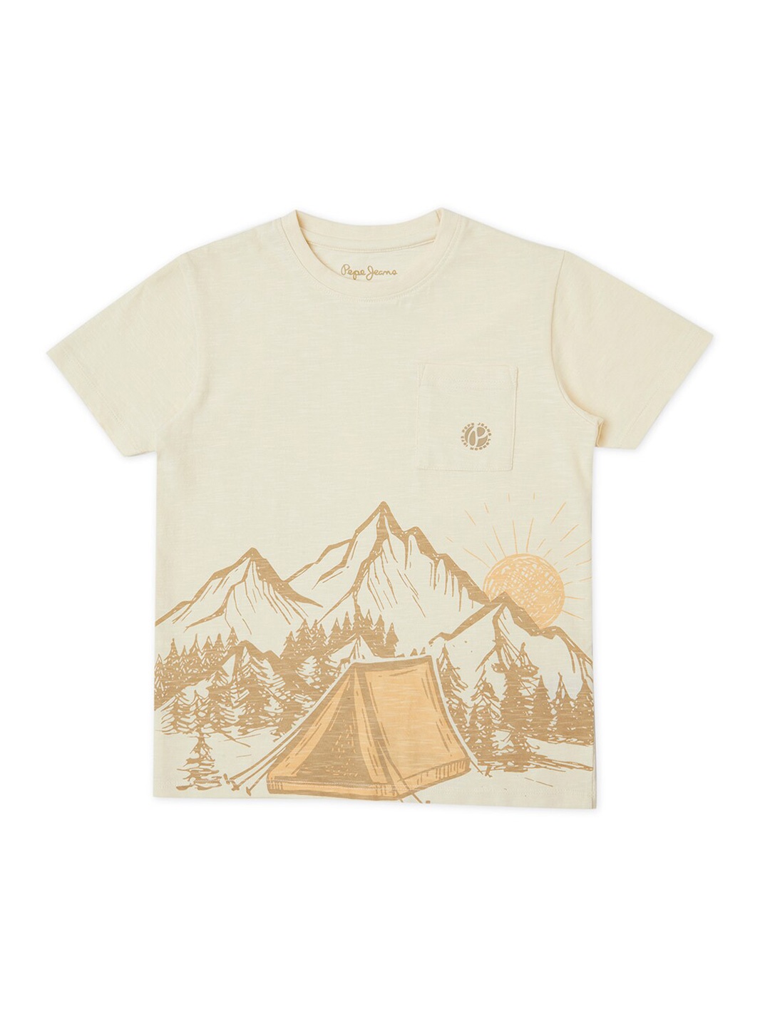 

Pepe Jeans Boys Graphic Printed Pure Cotton T-shirt, White