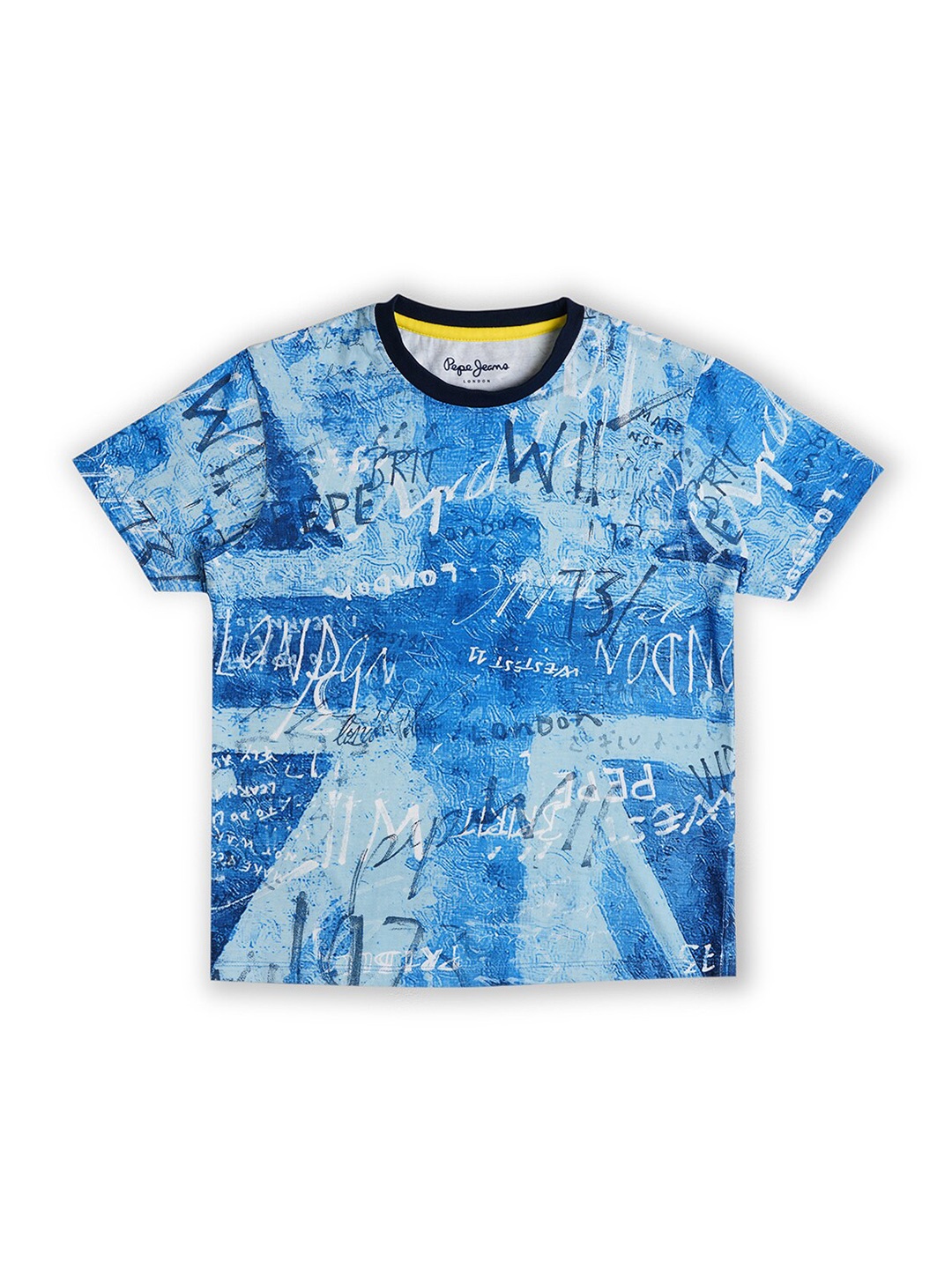 

Pepe Jeans Boys Typography Printed Pure Cotton T-shirt, Blue