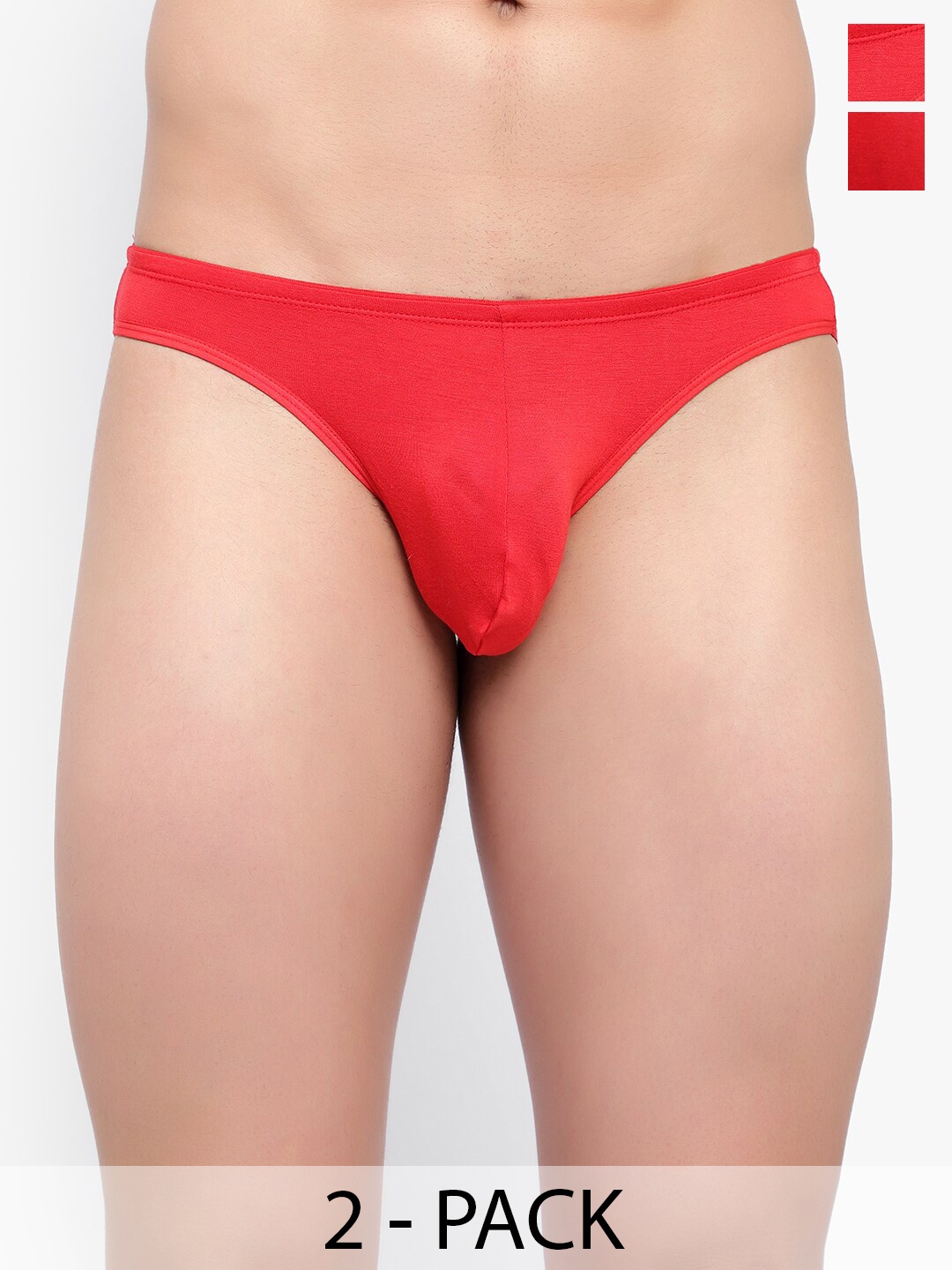 

Bruchi CLUB Pack Of 2 Low-Rise Anti-Bacterial Basic Briefs BRC-ML-FOXY-611-RD-2C-S, Red