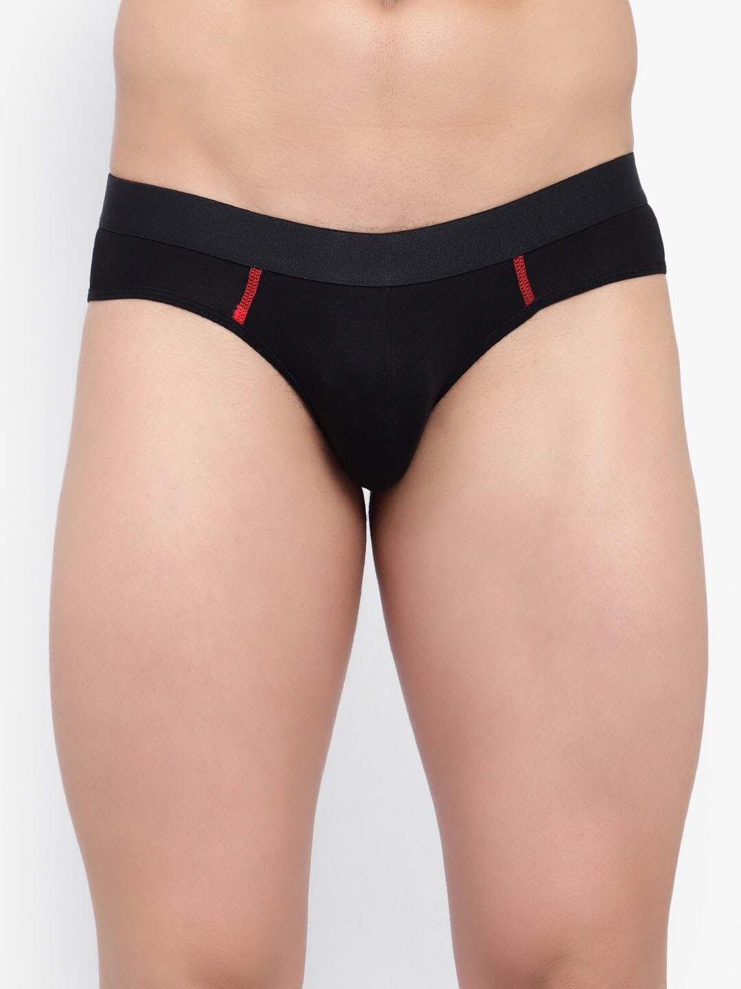 

Bruchi CLUB Pack Of 3 Low-Rise Anti-Bacterial Basic Briefs BRC-ML-BRF805-RDBK-3C-S, Black