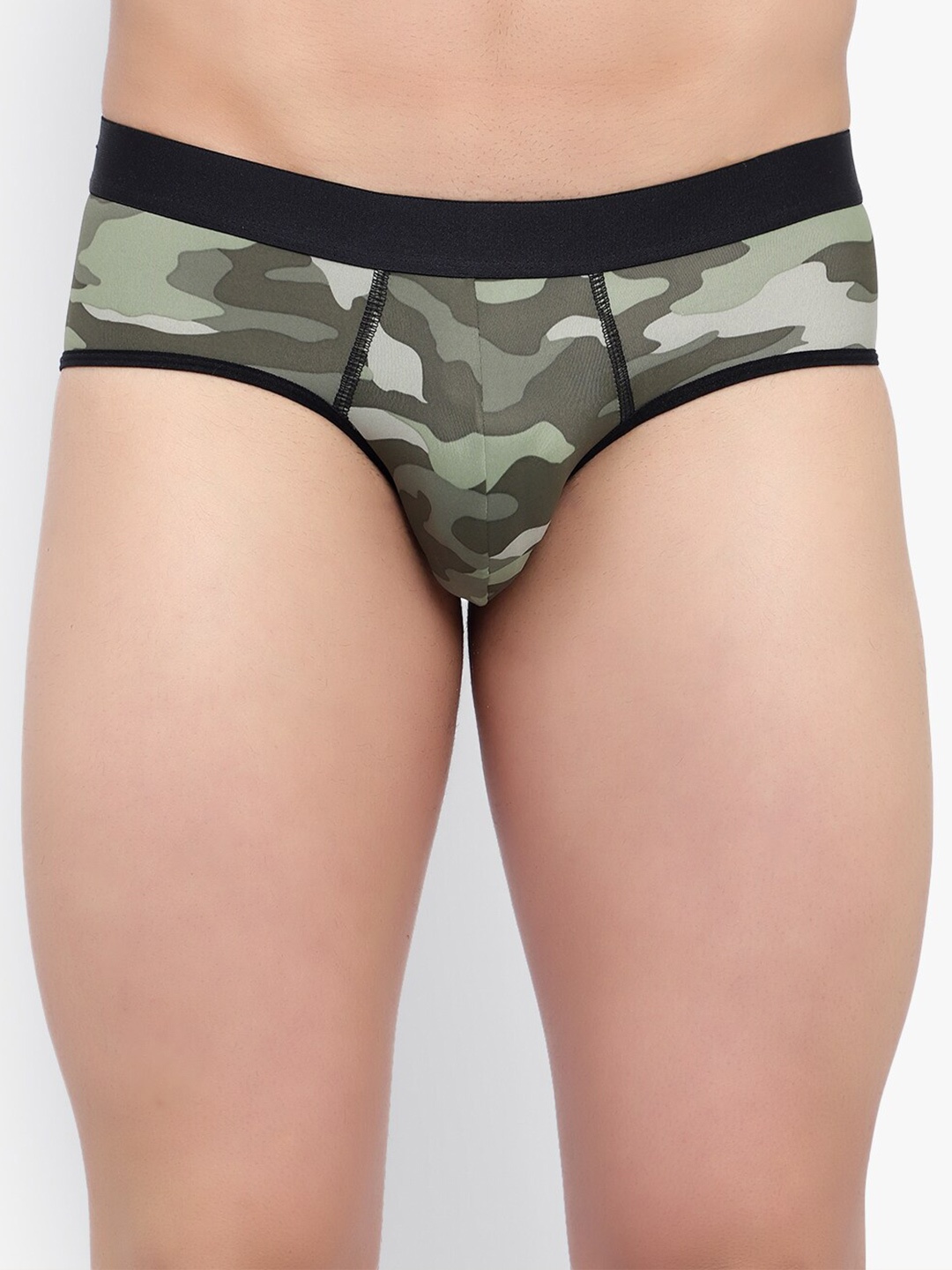 

Bruchi CLUB Pack Of 3 Camouflage Printed Anti-Odour Basic Briefs BRC-ML-BRF806-PRNT-3C-S, Green