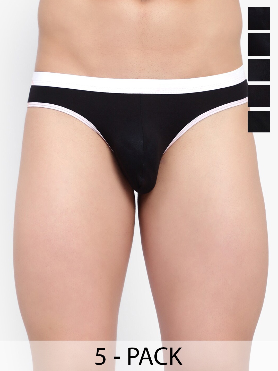 

Bruchi CLUB Pack of 5 Low-Rise Anti-Bacterial Bikini Briefs, Black