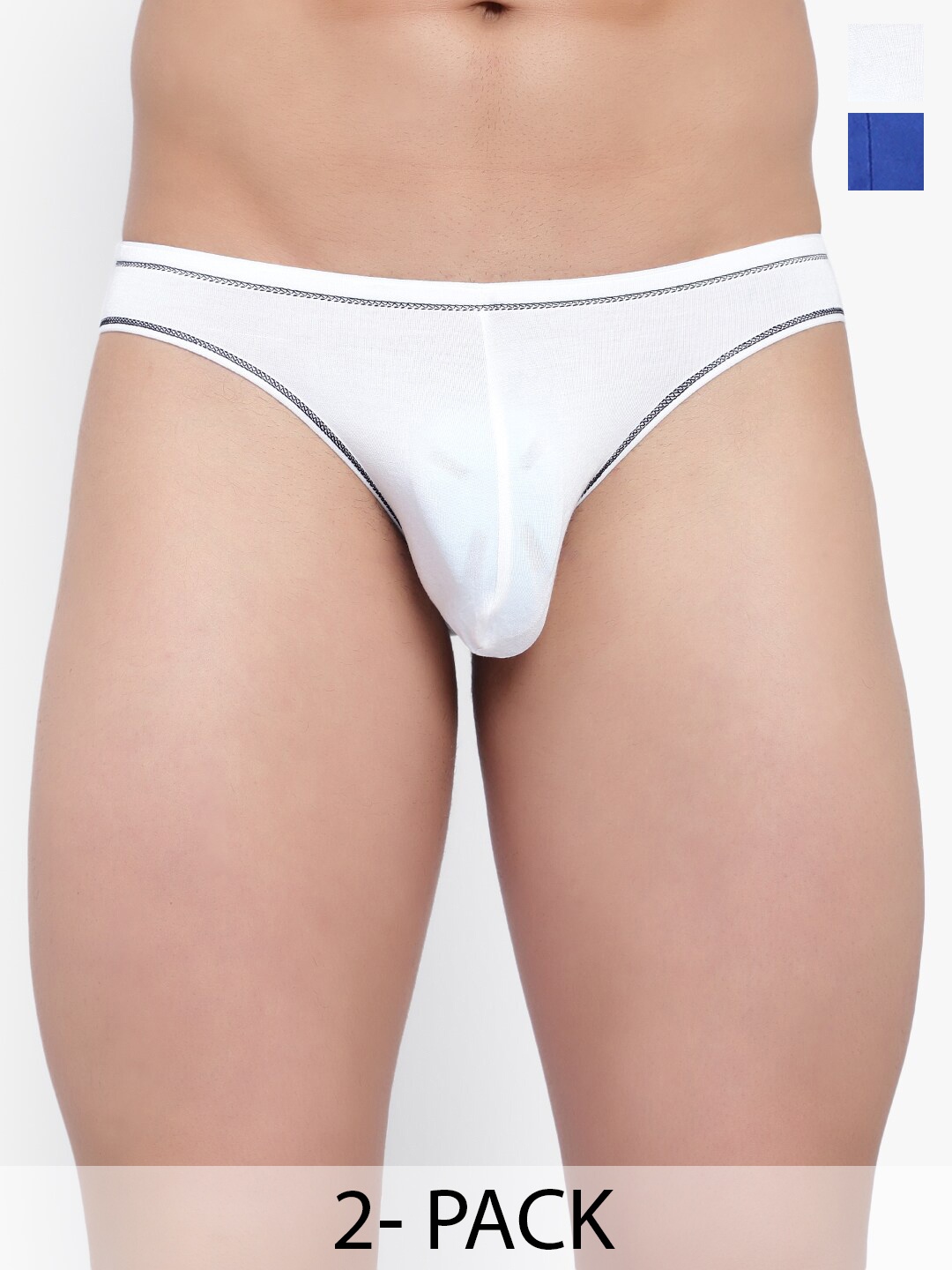 

Bruchi CLUB Pack Of 2 Low-Rise Bikini Briefs BRC-ML-FOXY-314-WH-NBL-2C-S, White