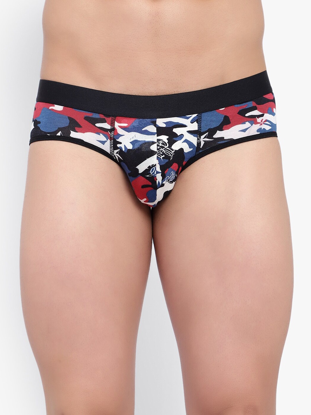 

Bruchi CLUB Pack of 3 Printed Anti-Bacterial Bikini Briefs BRC-ML-BRF810-PRNT-3C-S, Black