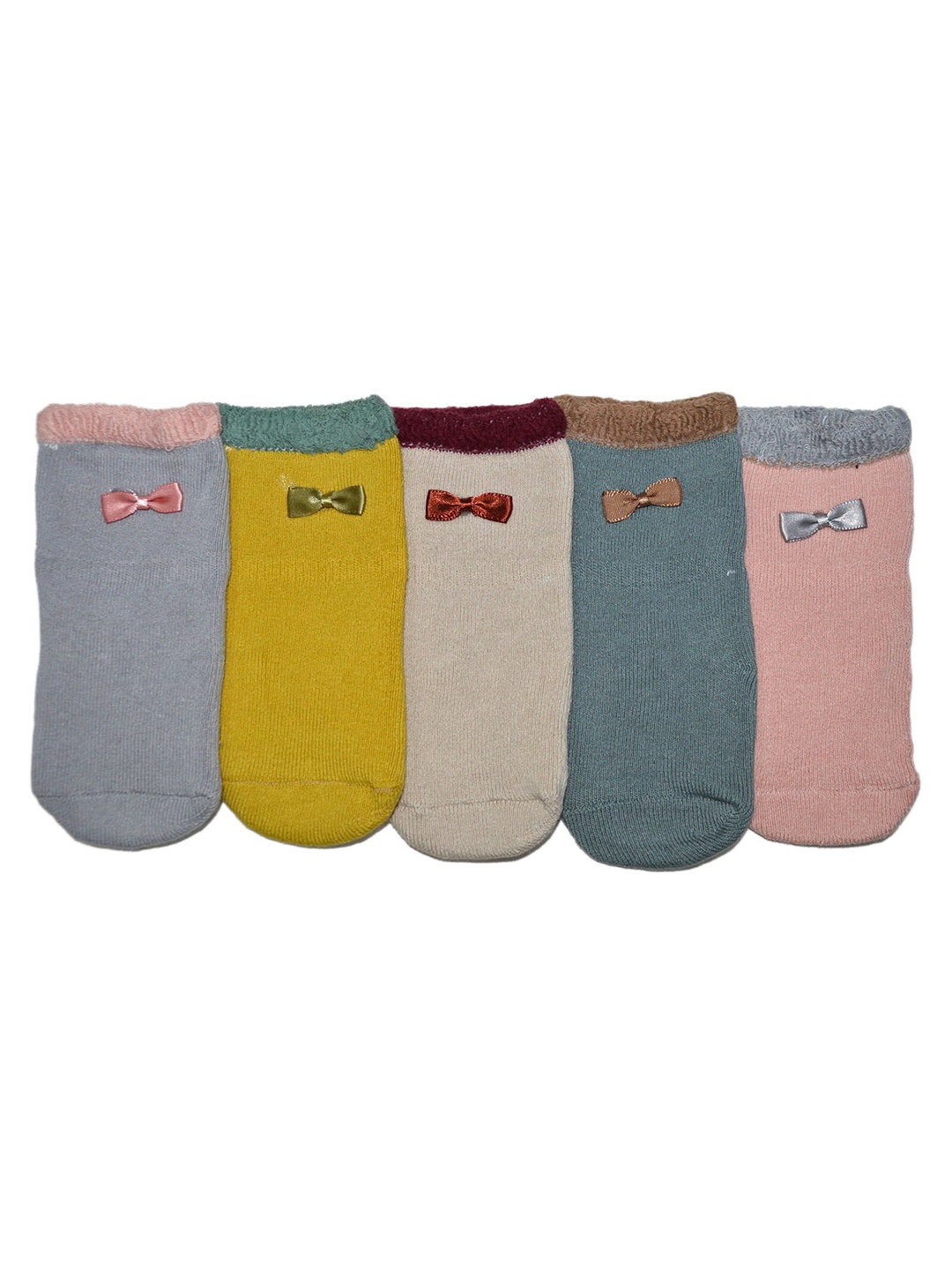 

BAESD Kids Pack of 5 Bow Ankle-Length Socks, Pink