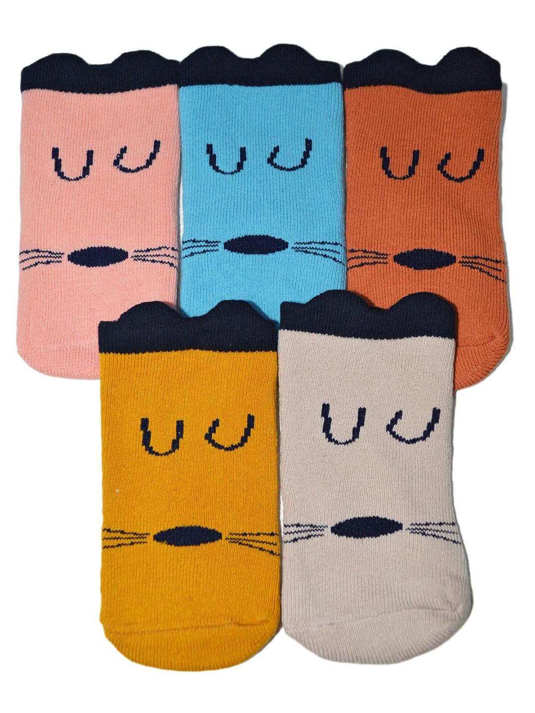 

BAESD Kids Pack Of 5 Printed Shoe-Liners Length Socks, Blue
