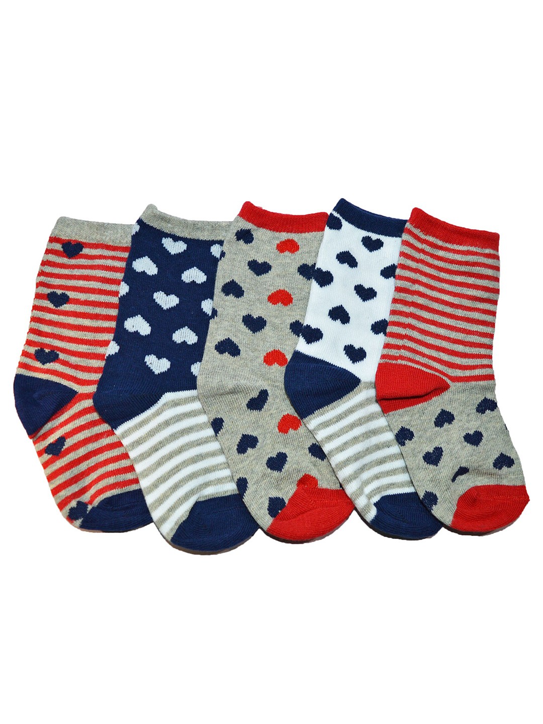 

BAESD Kids Pack Of 5 Cotton Patterned Ankle Length Socks, Black