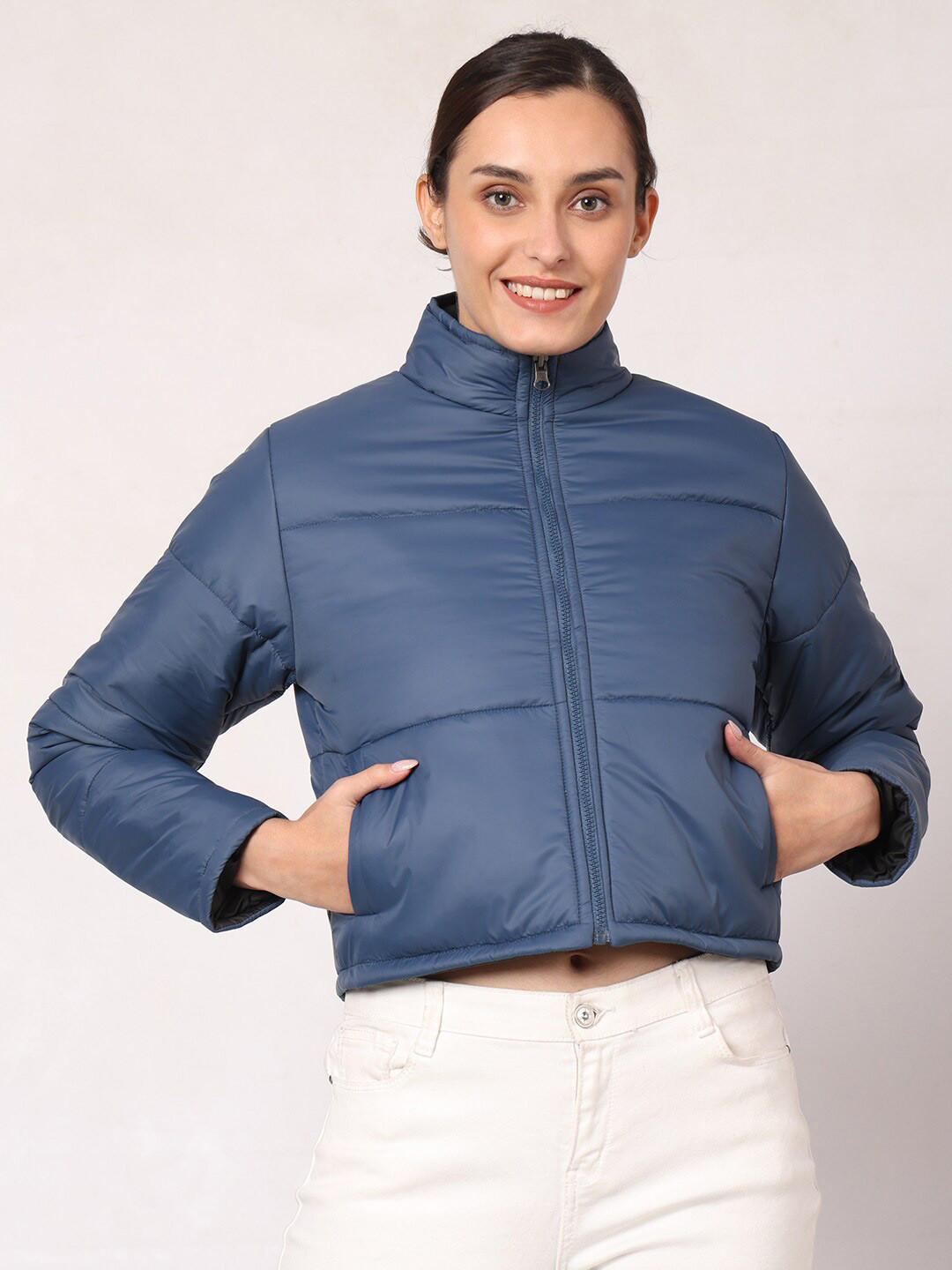 

Mark Leute Reversible Crop Padded Jacket, Blue
