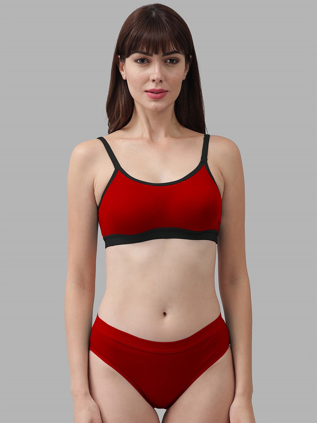 

Aamarsh Cotton Bra & Briefs, Red