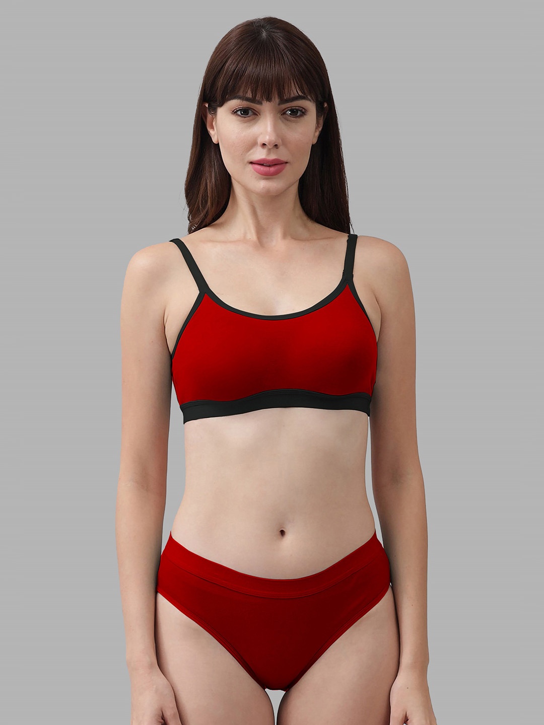 

Aamarsh Non Padded Cotton Lingerie Set, Red