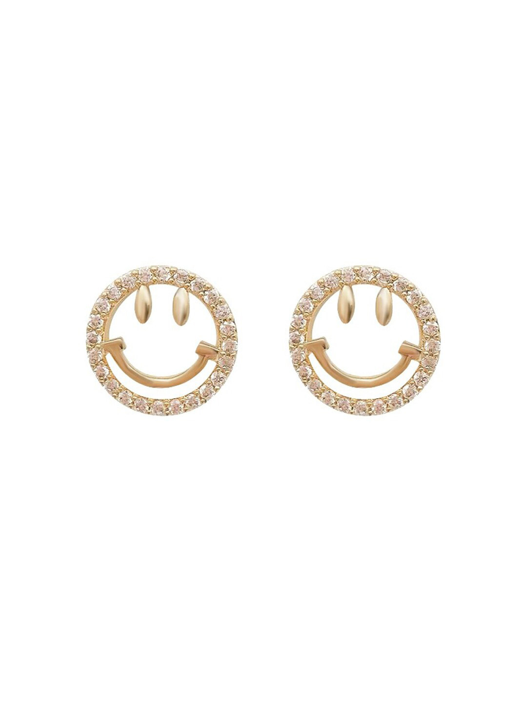 

VAGHBHATT Gold-Plated Cubic Zirconia Circular Studs Earrings