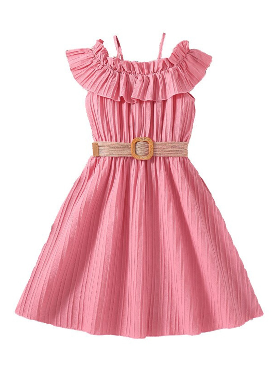 

StyleCast Girls Pink Striped Ruffled Fit & Flare Dress