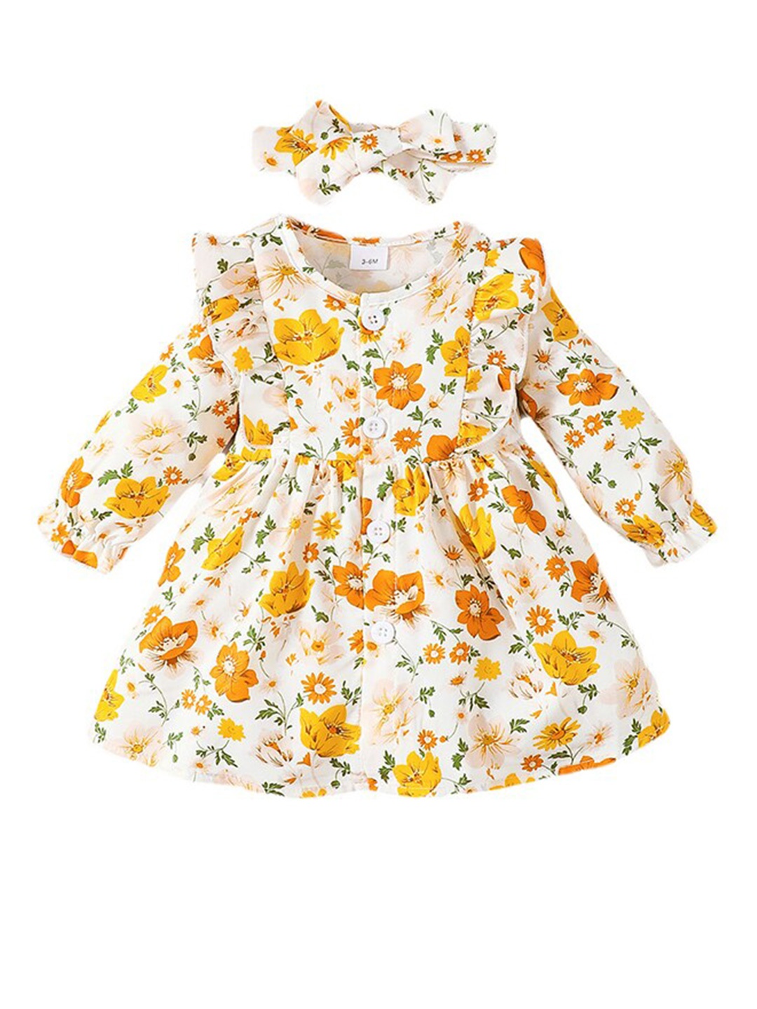 

StyleCast Girls Yellow Floral Printed Fit & Flare Dress