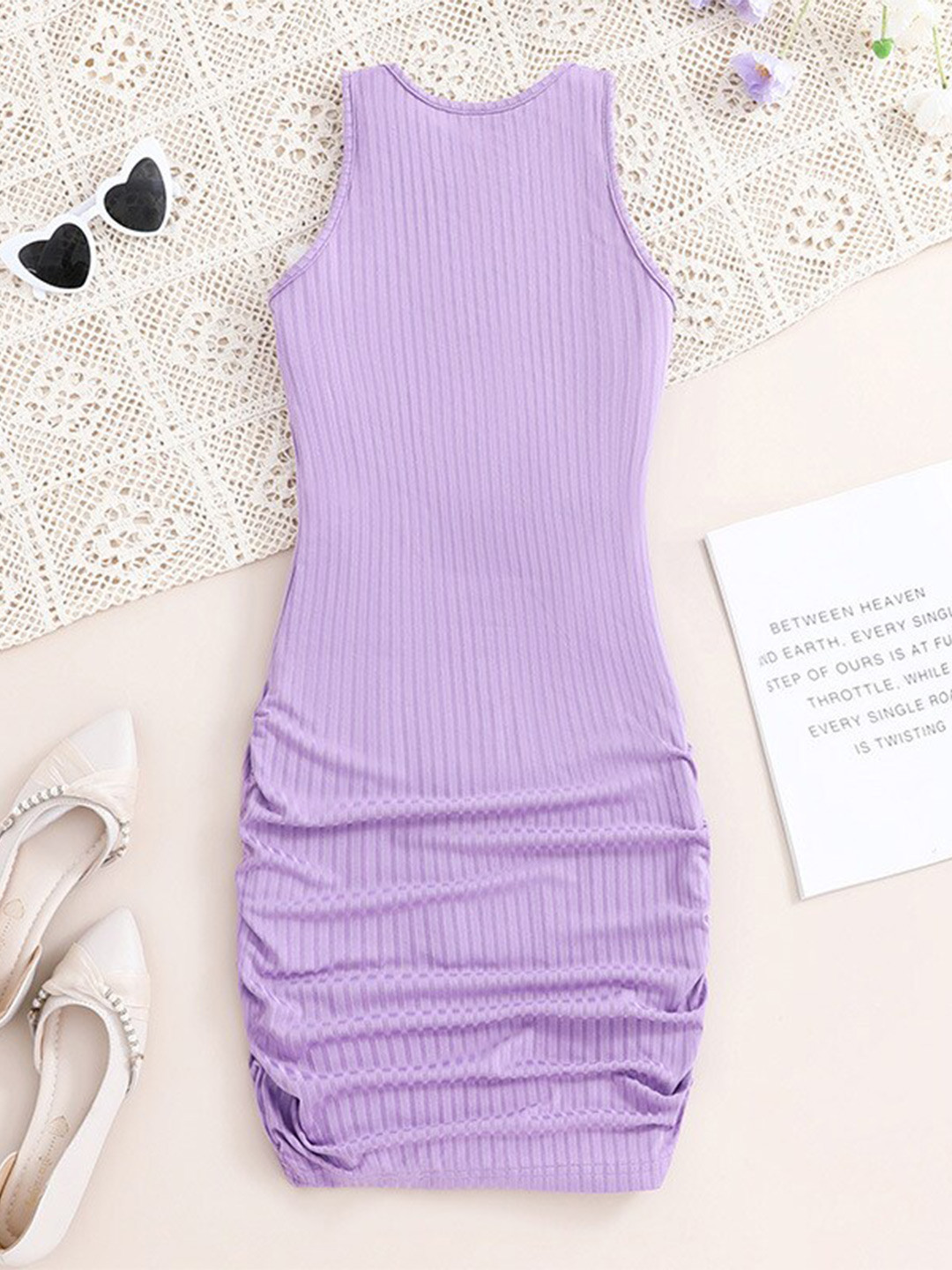 

StyleCast Purple Girls Striped Round Neck Bodycon Dress