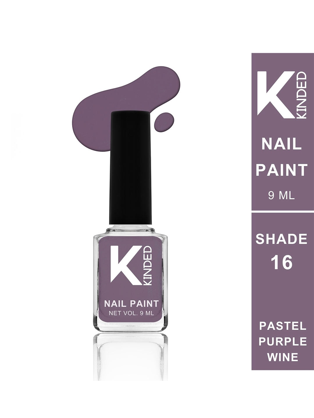

KINDED Long Stay Glossy Finish Nail Polish - 9ml - Pastel Purple Wine 16