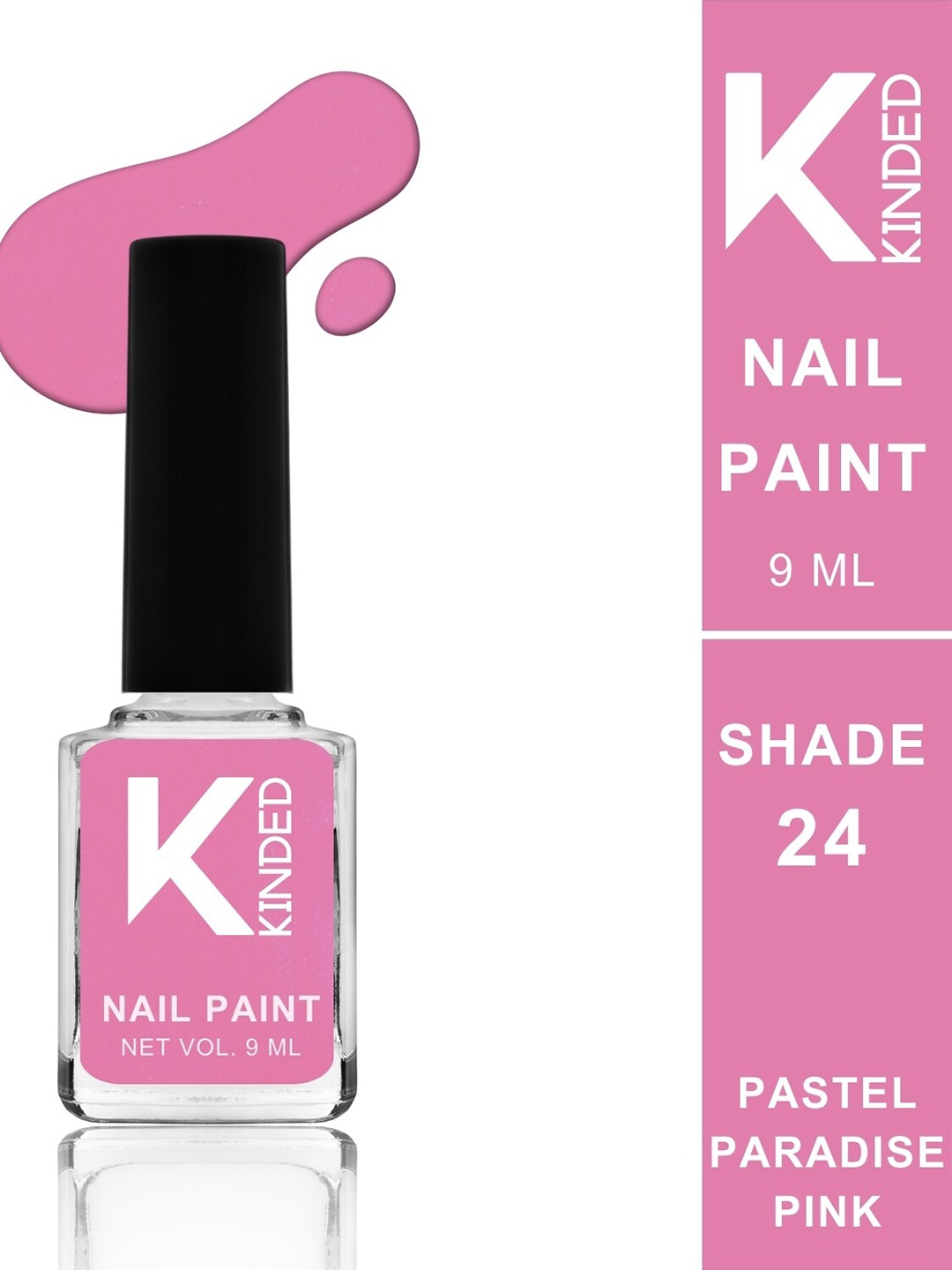 

KINDED Long Stay Glossy Finish Nail Polish - 9ml - Pastel Paradise Pink 24