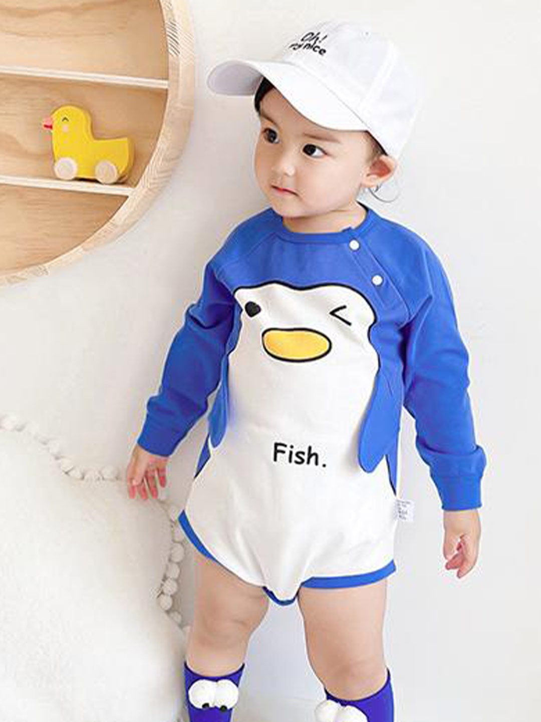 

StyleCast Infants Boys Blue Graphic Printed Pure Cotton Bodysuit