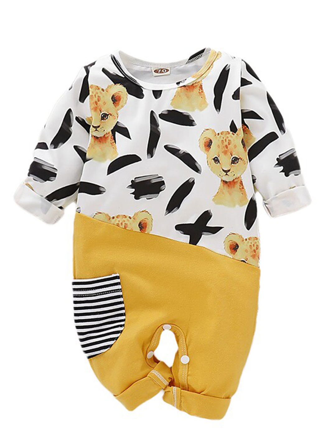 

StyleCast Infant Boys Printed Rompers, Yellow