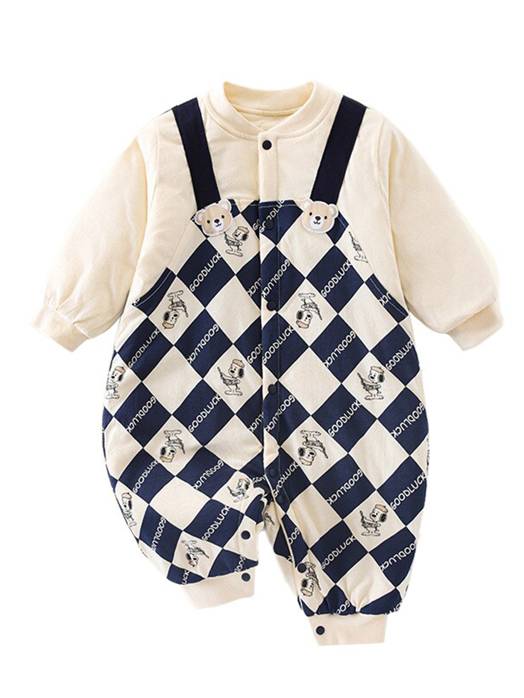 

StyleCast Infant Boys Graphic Printed Pure Cotton Rompers, Navy blue