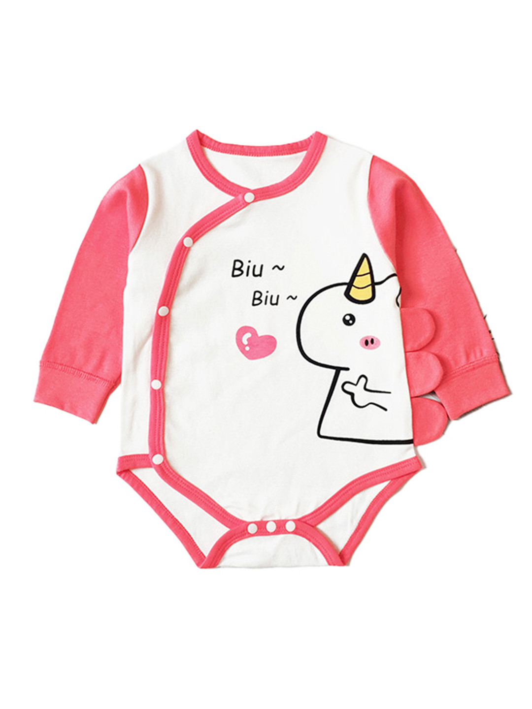 

StyleCast Infants Girls Pink & White Printed Pure Cotton Bodysuit