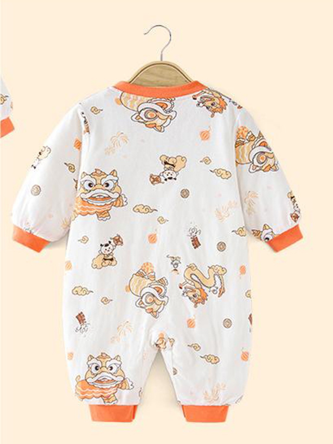 

StyleCast Infant Boys Orange Printed Cotton Rompers