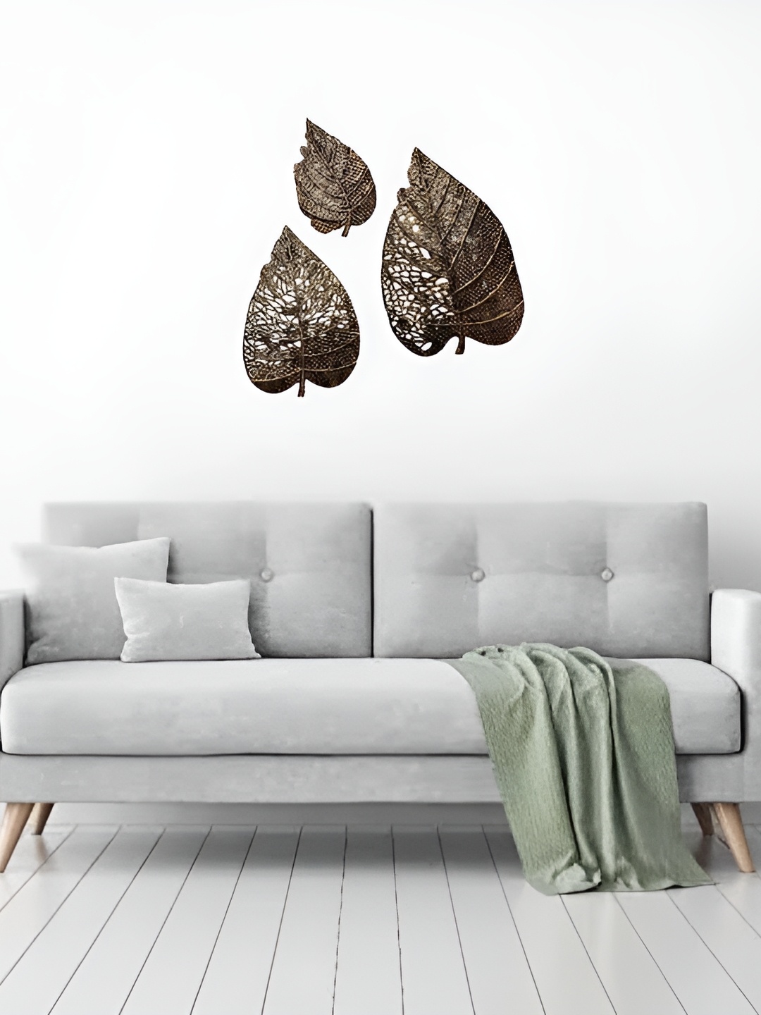 

CK HOMEZ 3 Pcs Brown Textured Iron Wall Hangings