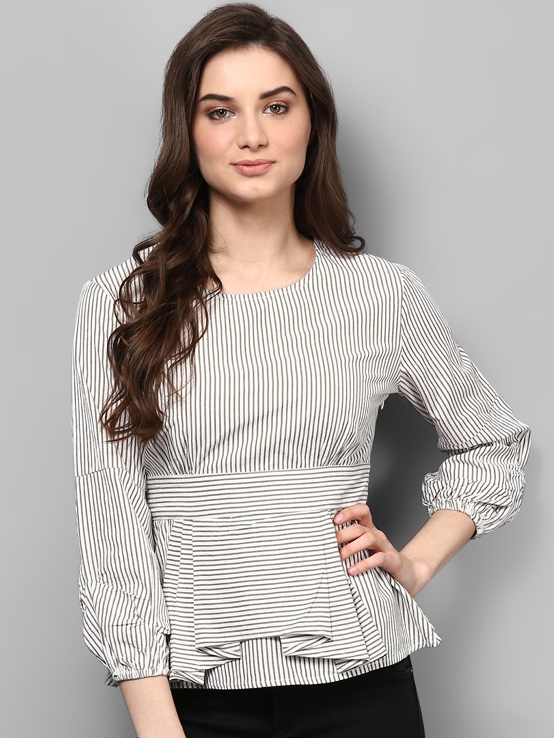 

STREET 9 Women White Striped Top