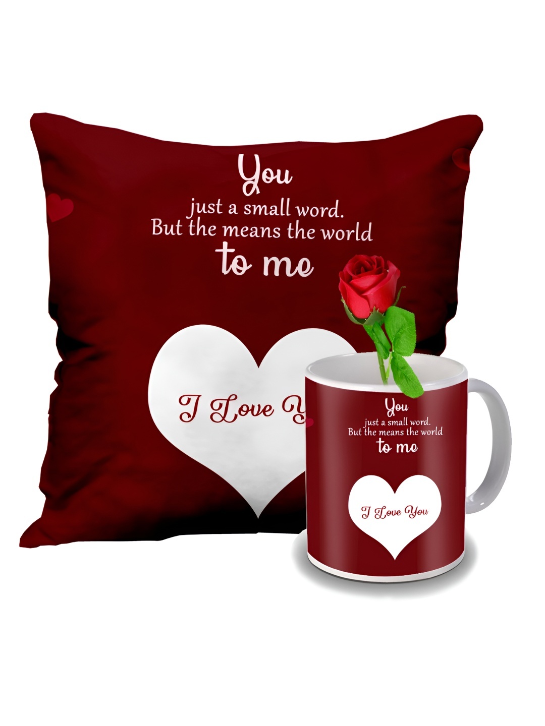 

ME & YOU Red & White 3 Pcs Printed Valentine Home Gift Set