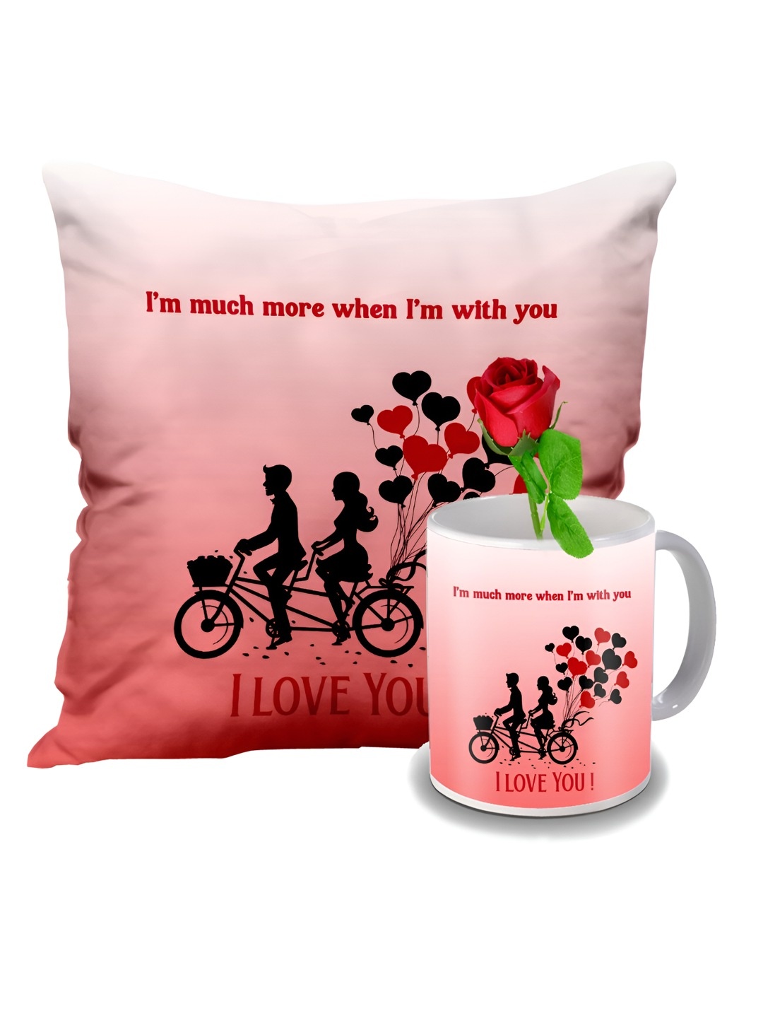 

ME & YOU Red & Pink Printed 2 Pieces Valentine Home Gift Set