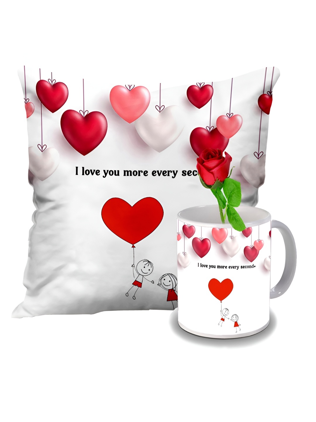

ME & YOU Red & White Printed Valentine Home Gift Set