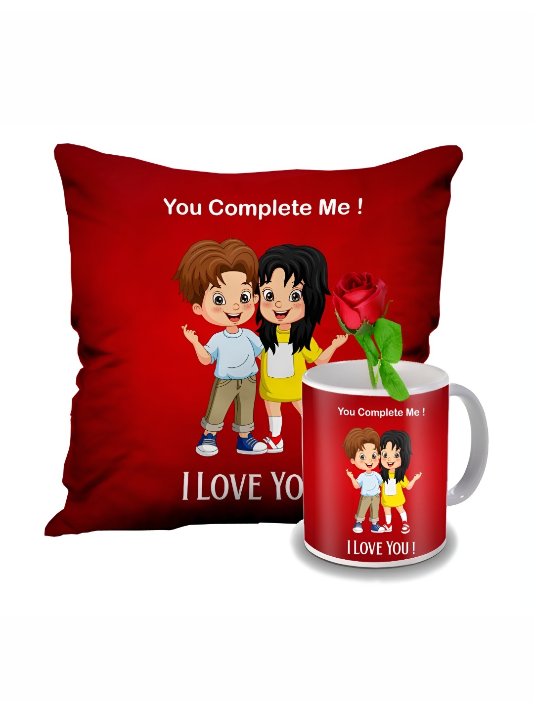 

ME & YOU Red & White 3 Pcs Printed Valentine Home Gift Set
