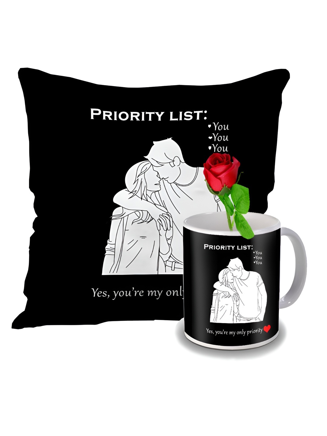 

ME & YOU Black & White 3 Pcs Printed Valentine Home Gift Set